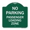 Signmission No Parking Passenger Loading Zone, Green & White Aluminum Sign, 18" x 18", GW-1818-23679 A-DES-GW-1818-23679 - alternate 1